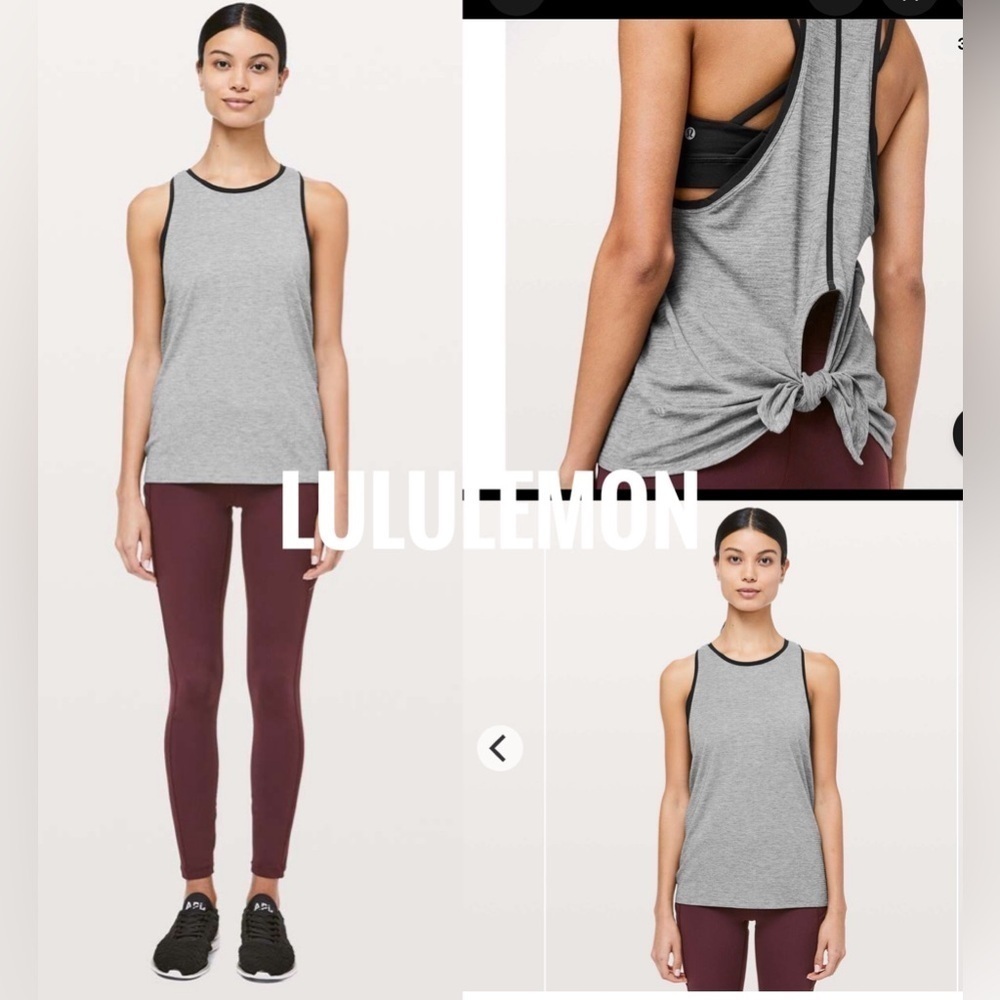 Lululemon Course Of Action Tank In Heathered Black Size 8